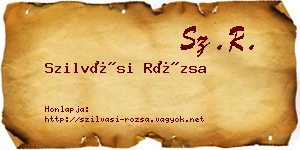 Szilvási Rózsa névjegykártya
