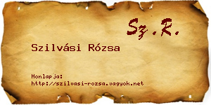 Szilvási Rózsa névjegykártya