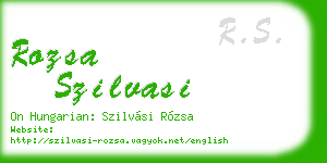rozsa szilvasi business card